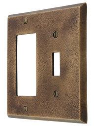 Distressed Bronze Toggle/GFI Combination Switch Plate.
