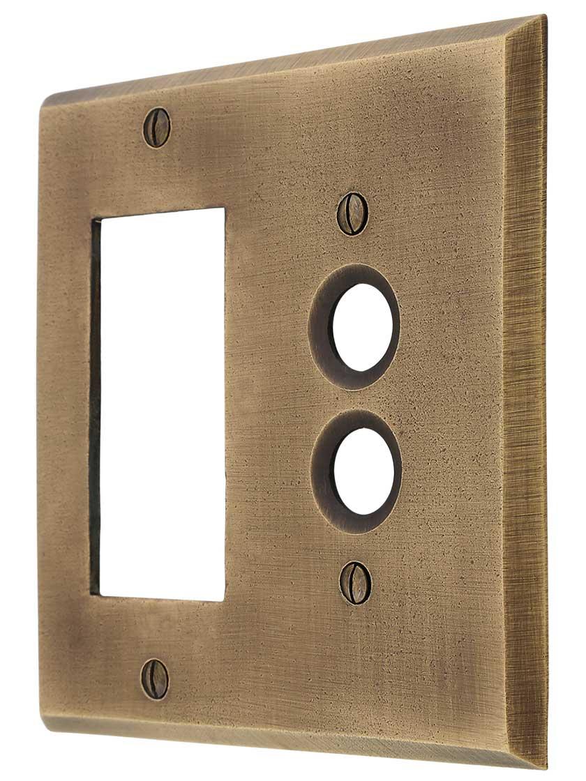 Distressed Bronze Push-Button/GFI Combination Switch Plate.
