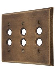 Distressed Bronze Triple Push-Button Switch Plate.