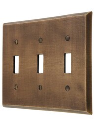 Distressed Bronze Triple-Toggle Switch Plate