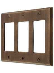 Distressed Bronze Triple-GFI Cover Plate.