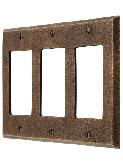Distressed Bronze Triple-GFI Cover Plate.