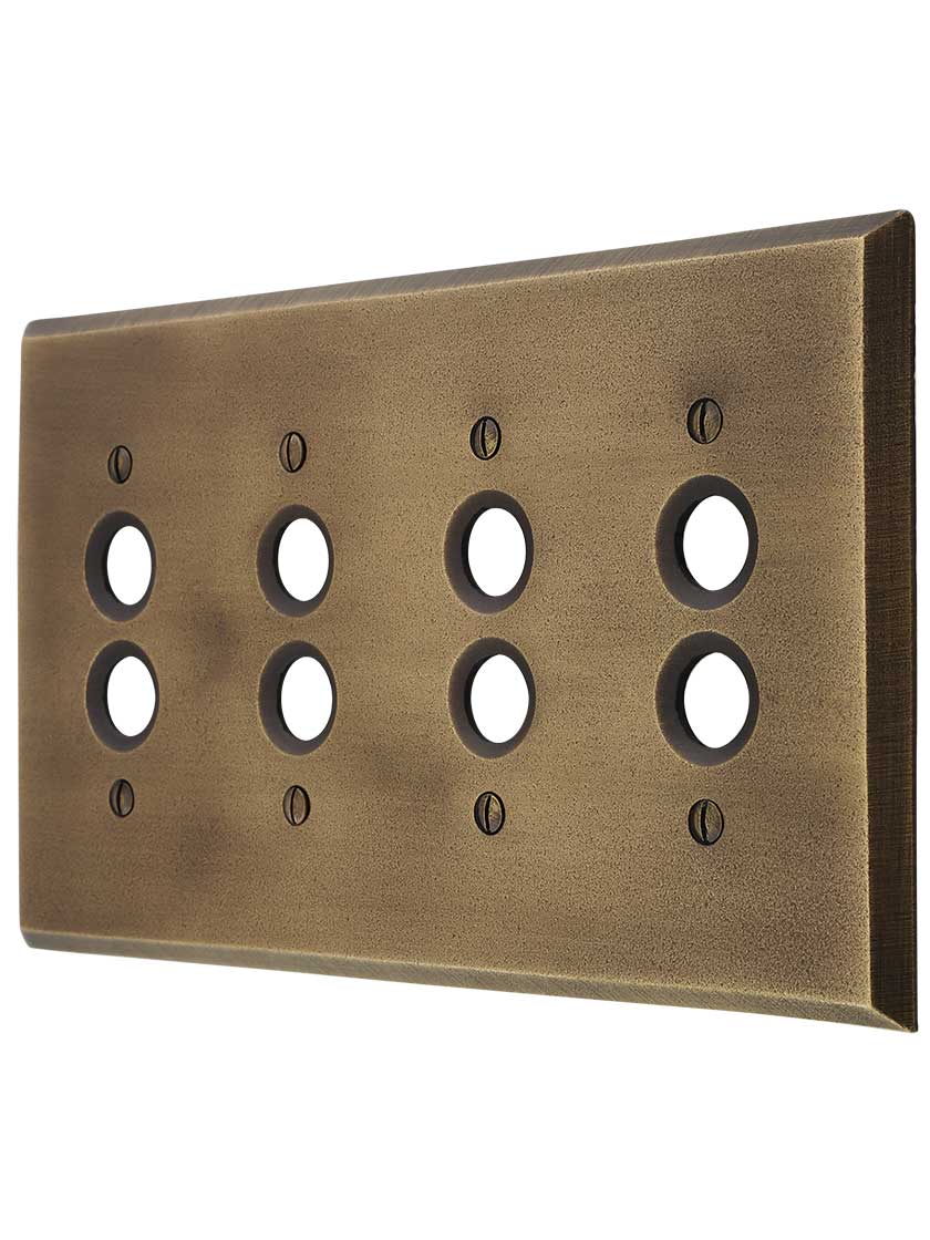 Distressed Bronze Quad Push-Button Switch Plate.