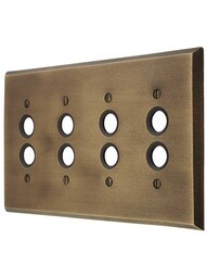 Distressed Bronze Quad Push-Button Switch Plate