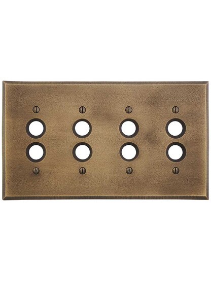 Alternate View of Distressed Bronze Quad Push-Button Switch Plate.