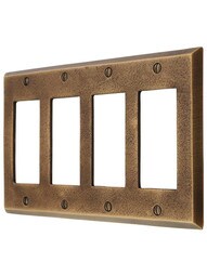 Distressed Bronze Quad-GFI Cover Plate