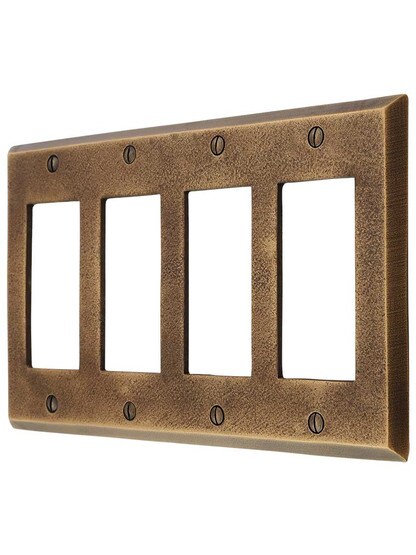 Distressed Bronze Quad-GFI Cover Plate.