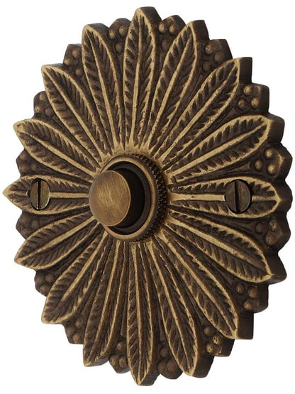 Alternate View of Hollywood Regency Solid-Brass Doorbell Button.