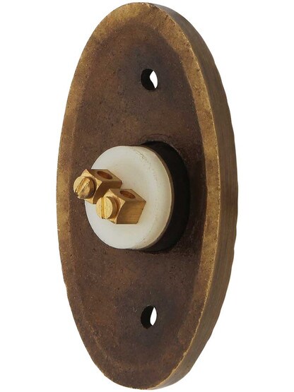 Alternate View 2 of Oval Beaded Solid-Brass Doorbell Button.