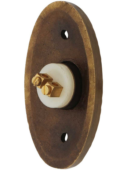 Alternate View 2 of Oval Beaded Solid-Brass Doorbell Button.