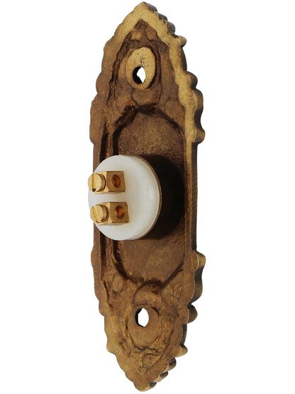 Alternate View 2 of Petite French Baroque Solid-Brass Doorbell Button.