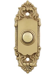 Petite French Baroque Solid-Brass Doorbell Button