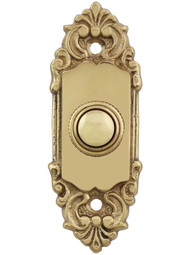 Petite French Baroque Solid-Brass Doorbell Button