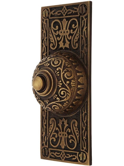 Alternate View of Large Victorian Solid-Brass Doorbell Button.
