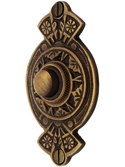 Alternate View of Oriental Pattern Doorbell Button.