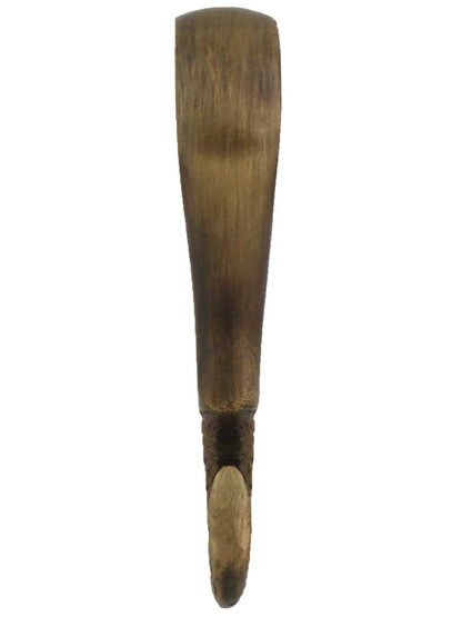 Alternate View of Solid-Brass Snakehead Picture Rail Hook in Antique-By-Hand.