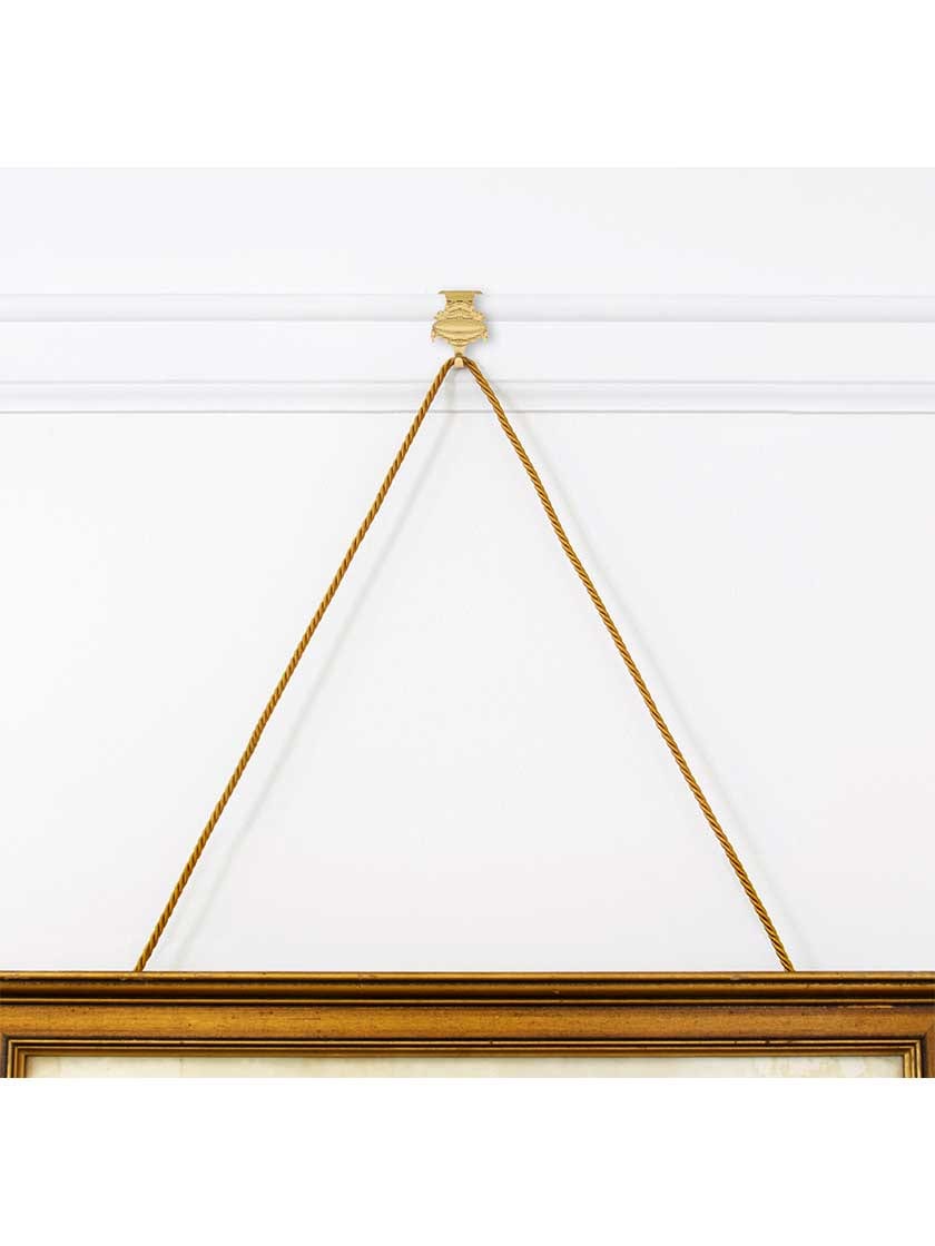Alternate View 2 of Adams Stamped Brass Picture Rail Hook.