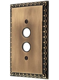 Ovolo Single Gang Push-Button Switch Plate in Antique-By-Hand