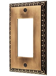 Ovolo Single GFI Cover Plate in Antique-By-Hand.