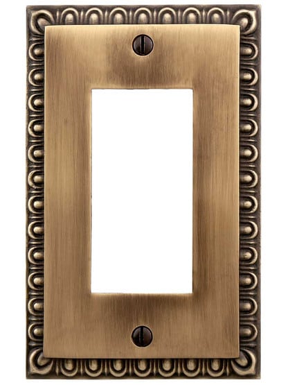 Alternate View of Ovolo Single GFI Cover Plate in Antique-By-Hand.