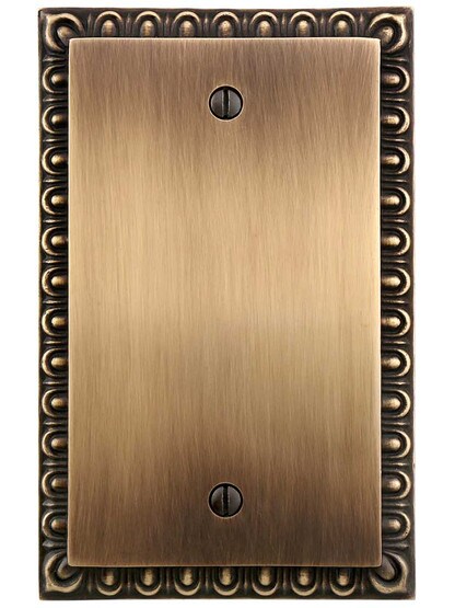 Alternate View of Ovolo Blank Cover Plate in Antique-By-Hand.