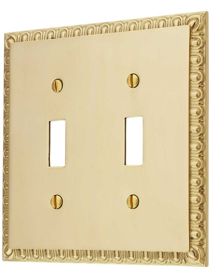 Ovolo Double Gang Toggle Switch Plate