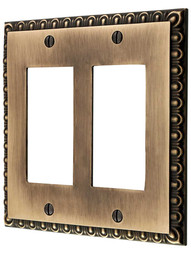 Ovolo Double Gang GFI Cover Plate in Antique-By-Hand.
