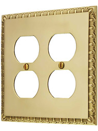 Ovolo Double Gang Duplex Outlet Cover Plate.