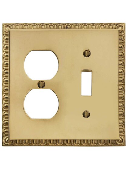 Alternate View of Ovolo Toggle/Duplex Combination Switch Plate.