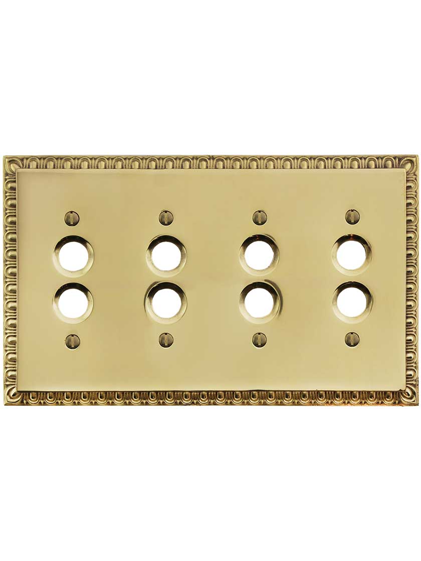 Alternate View of Ovolo Quad Gang Push-Button Switch Plate.