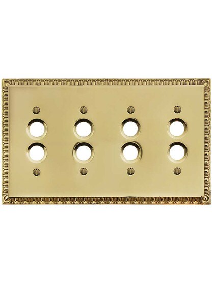 Alternate View of Ovolo Quad Gang Push-Button Switch Plate.