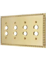 Ovolo Quad Gang Push-Button Switch Plate