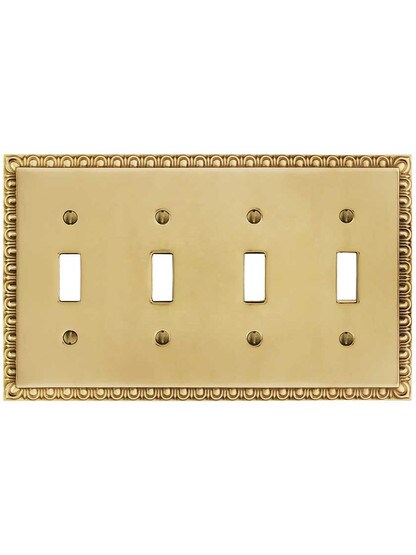 Alternate View of Ovolo Quad Gang Toggle Switch Plate.