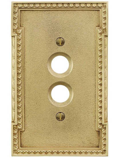 Alternate View of Neoclassical Single Gang Push Button Switch Plate.