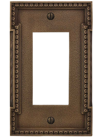 Alternate View of Neoclassical GFI Cover Plate in Antique-By-Hand.