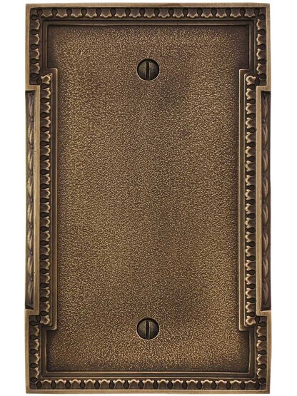 Alternate View of Neoclassical Blank Cover Plate in Antique-By-Hand.