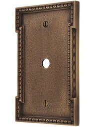 Neoclassical Cable Jack Cover Plate in Antique-By-Hand.