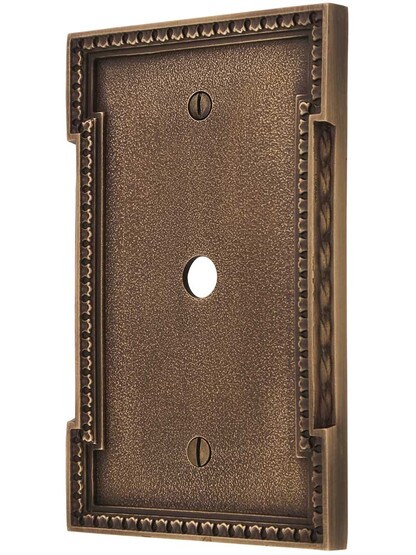 Neoclassical Cable Jack Cover Plate in Antique-By-Hand.