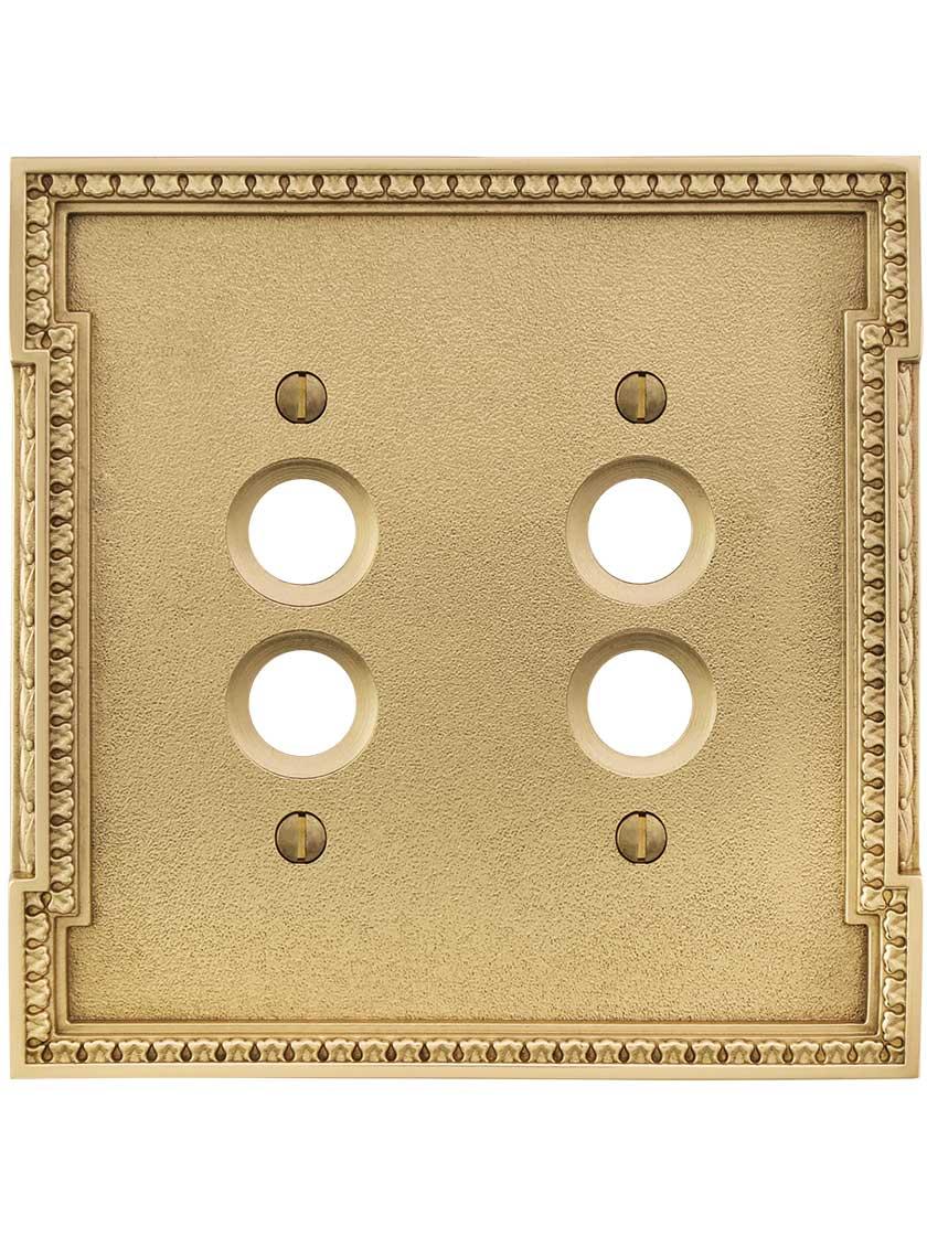 Alternate View of Neoclassical Double Gang Push Button Switch Plate.