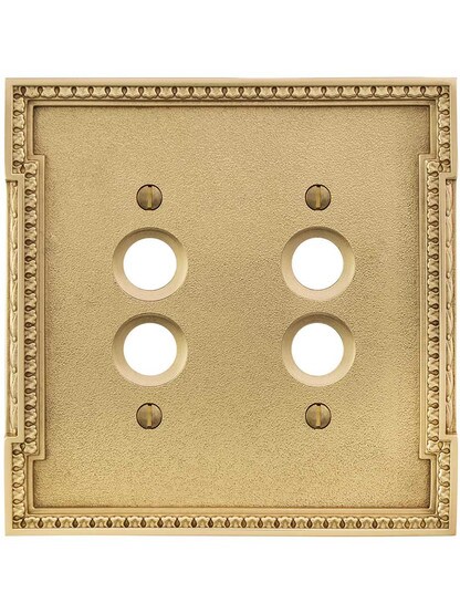 Alternate View of Neoclassical Double Gang Push Button Switch Plate.