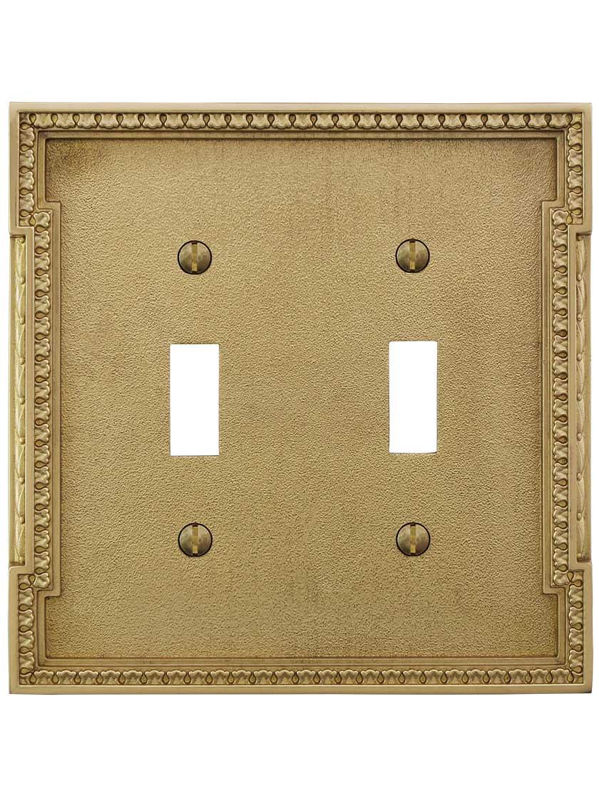 Alternate View of Neoclassical Double Gang Toggle Switch Plate.