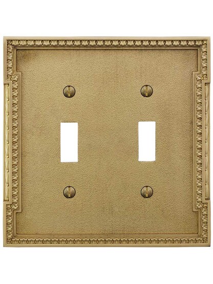Alternate View of Neoclassical Double Gang Toggle Switch Plate.