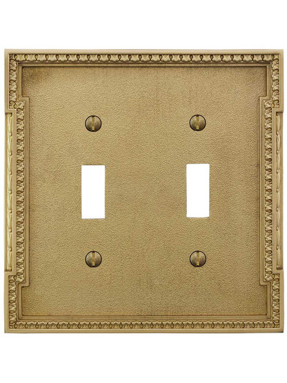 Alternate View of Neoclassical Double Gang Toggle Switch Plate.