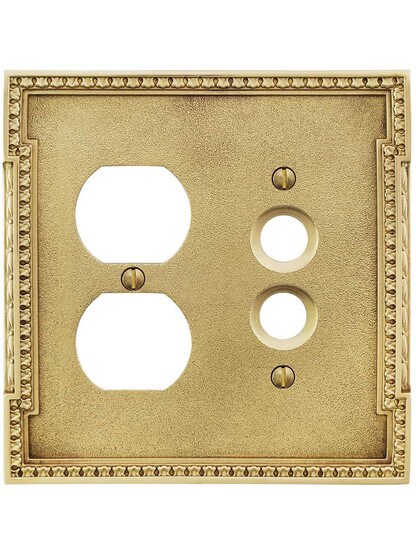 Alternate View of Neoclassical Push Button / Duplex Combination Switch Plate.