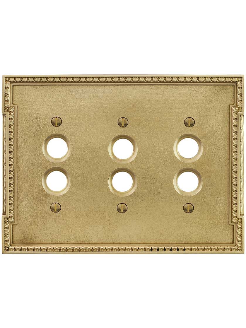Alternate View of Neoclassical Triple Gang Push Button Switch Plate.