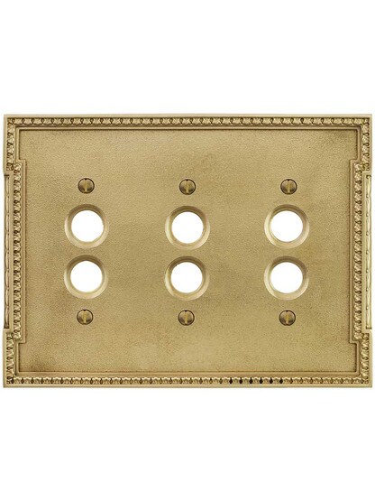 Alternate View of Neoclassical Triple Gang Push Button Switch Plate.