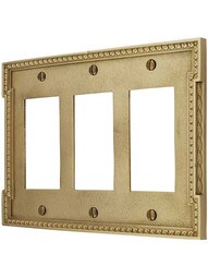 Neoclassical Triple Gang GFI Cover Plate