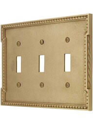 Neoclassical Triple Gang Toggle Switch Plate