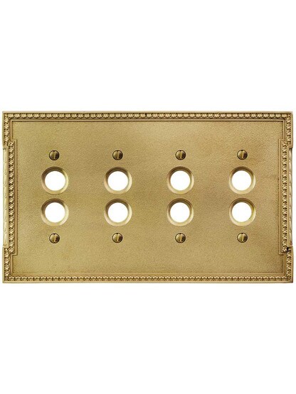 Alternate View of Neoclassical Quad Gang Push Button Switch Plate.