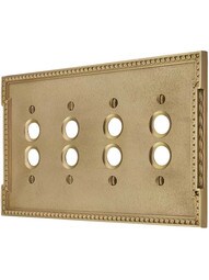 Neoclassical Quad Gang Push Button Switch Plate.